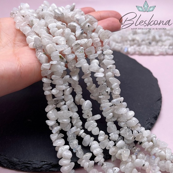 Крошка Лунный камень ширина бусин ~ 8-10 мм