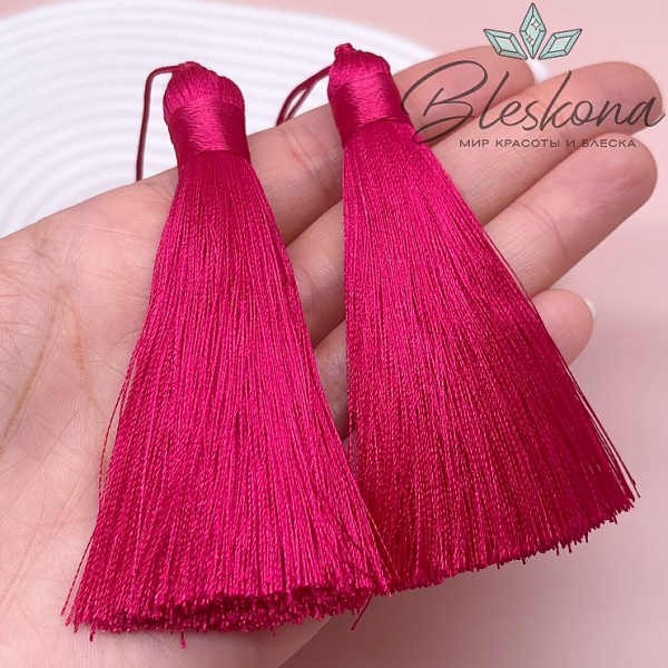 Кисть вискозный шелк Малиновая 8*1 см