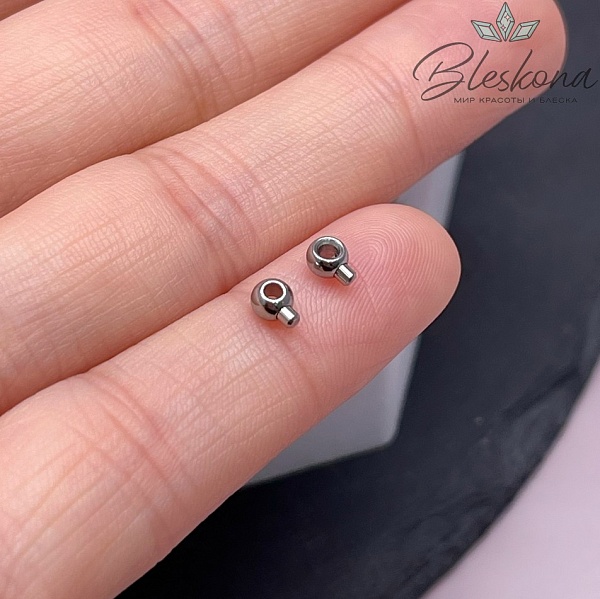 3,5 мм Цвет серебро, Кримпы One Touch уп. 10 шт. 