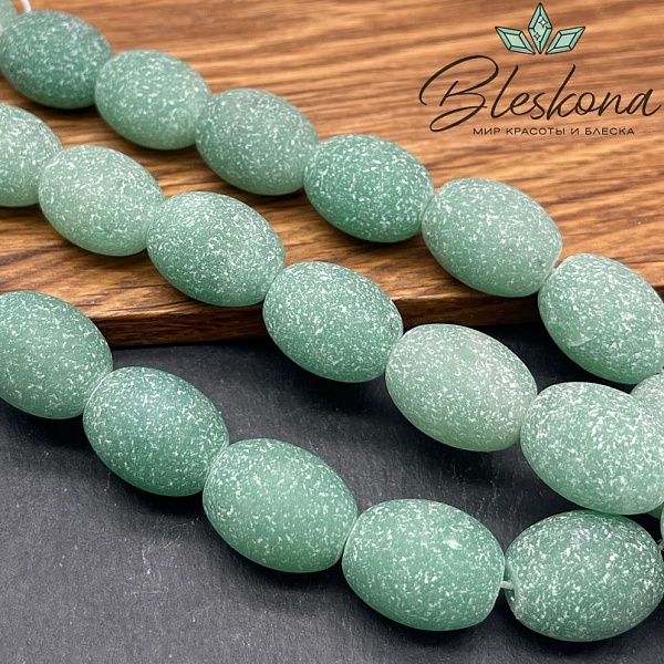 Агат зеленый матовый бочата 15*19 мм