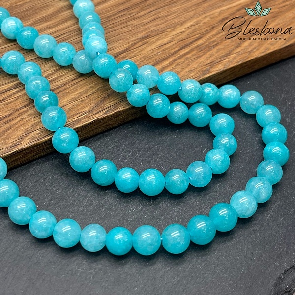 Кварц тонированный бирюзовый 8 мм