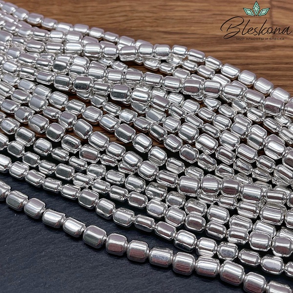 6-9 мм Гематин галтовка, цвет светлое серебро, имитация УЦЕНКА