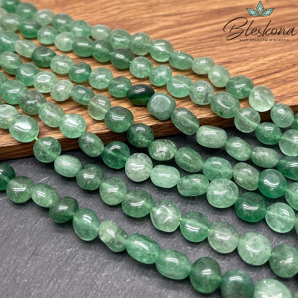  Кварц клубничный зеленый галтовка 9-10 мм