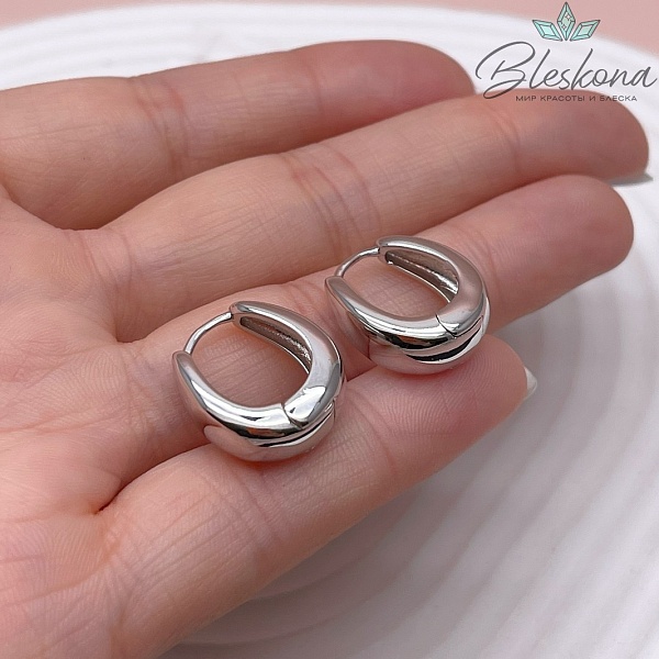 17*15 мм Цвет серебро, Швензы Конго овал Люкс