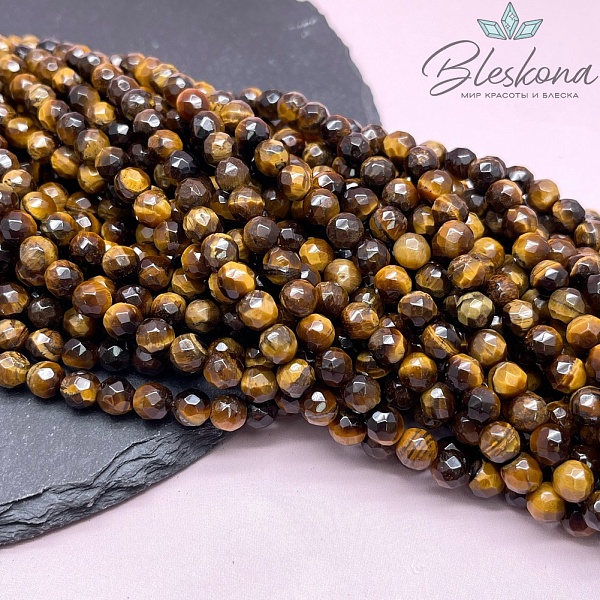 Тигровый глаз огранка №2 6 мм