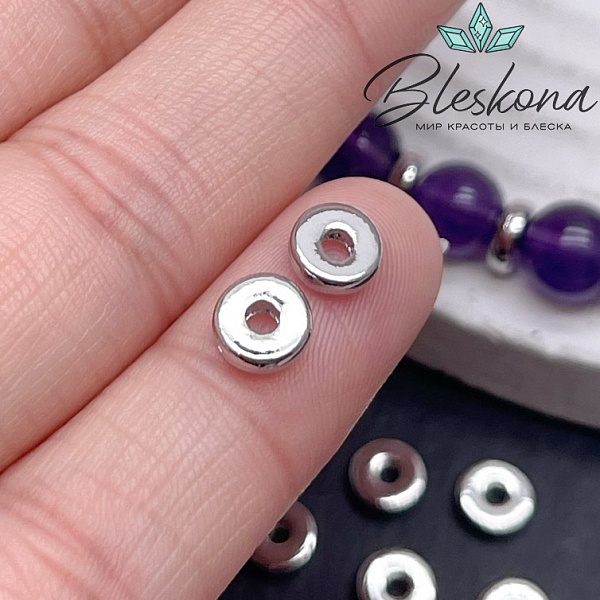 6*2 мм Цвет серебро, Разделитель плоский уп.10 шт 