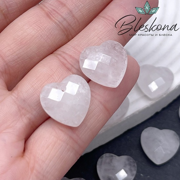 16 мм,Подвеска Сердце Горный Хрусталь алмазная огранка