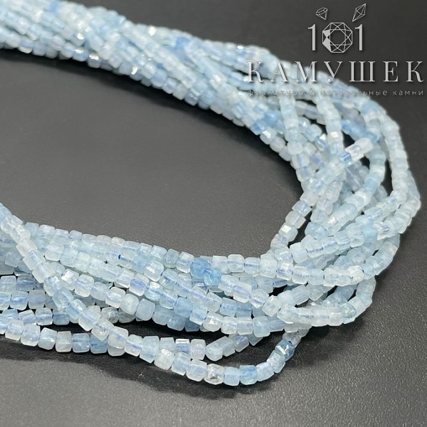 Аквамарин куб 2*2 мм №1