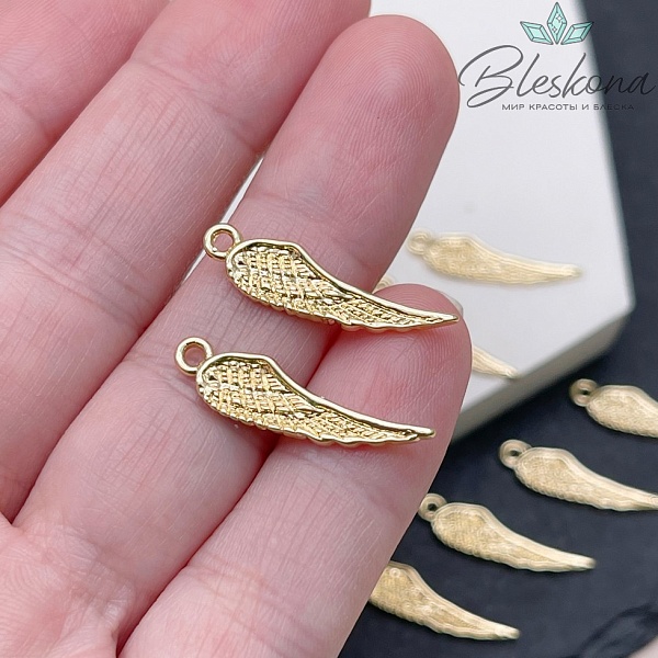 24*6,5 мм Цвет золото, Подвеска Крыло перья №2