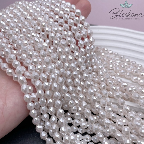 Жемчуг Майорка рис огранка, цвет бледно- розовый 6*5 мм