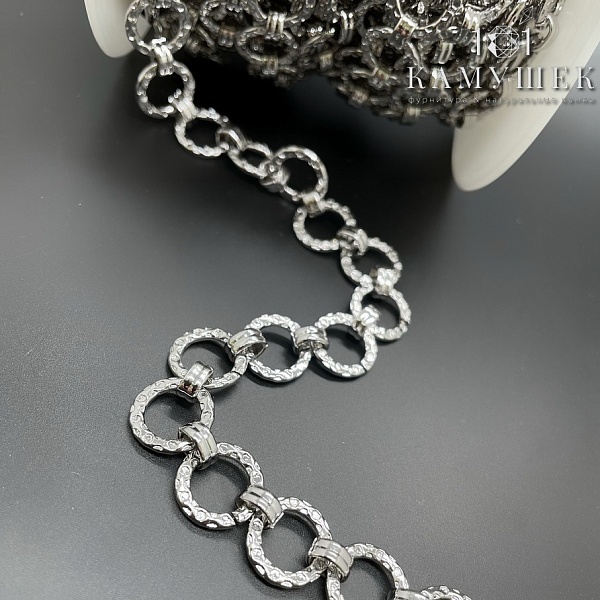 Цепь №45 цвет серебро 12 мм /6,5*3 мм