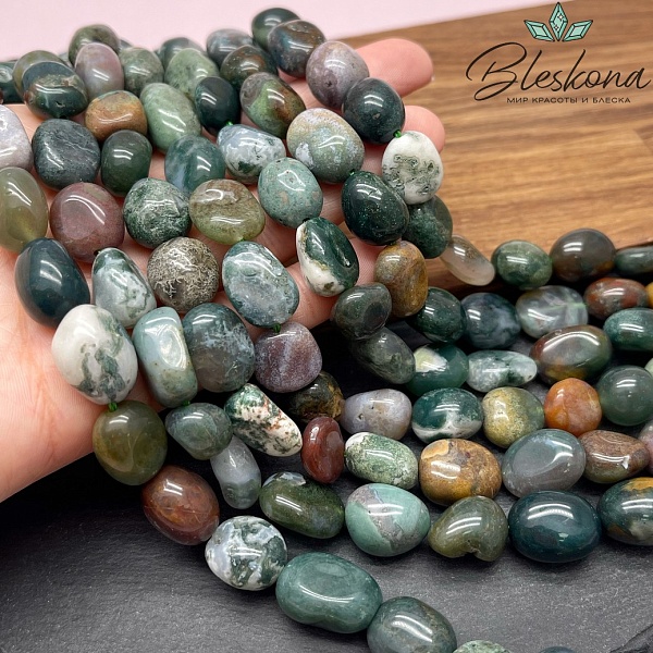 Агат индийский галтовка (13-17)*(11-12) мм