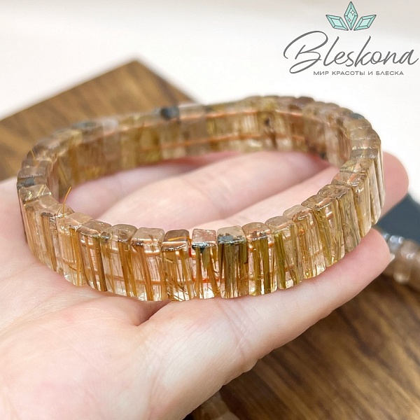  Кварц Рутиловый пластины 9,5*3,5 сет 18 см