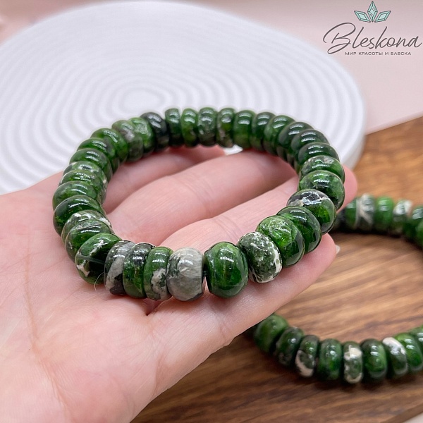 Диопсид рондель 11,5 мм сет 18 см №1