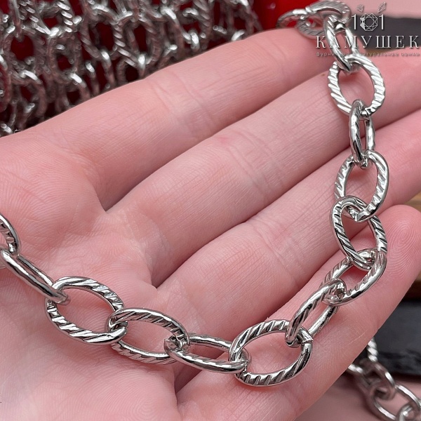 Цепь №64 цвет серебро 10*14,2 мм