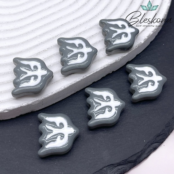 20*19 мм Бусина Ласточка серая