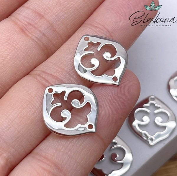 17*15 мм Цвет серебро, Коннектор Этно №10