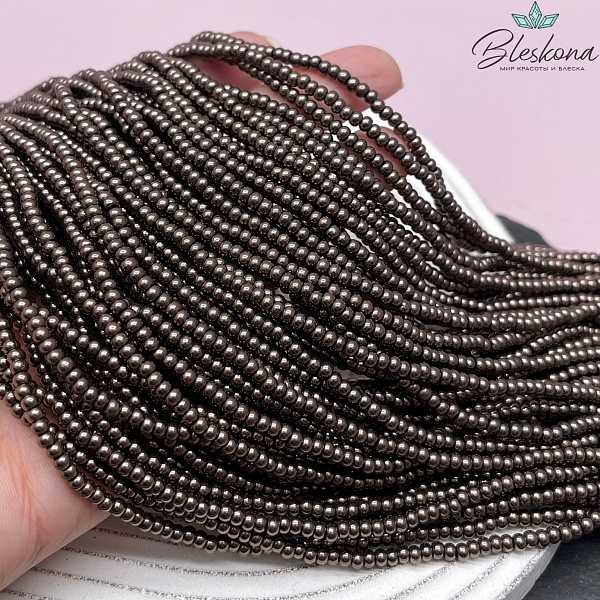 3*2 мм Гематин имитация рондель, цвет коричневый №1 (шоколадный)