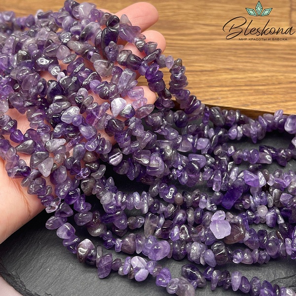 Крошка Аметист  ширина бусин ~ 7-11 мм