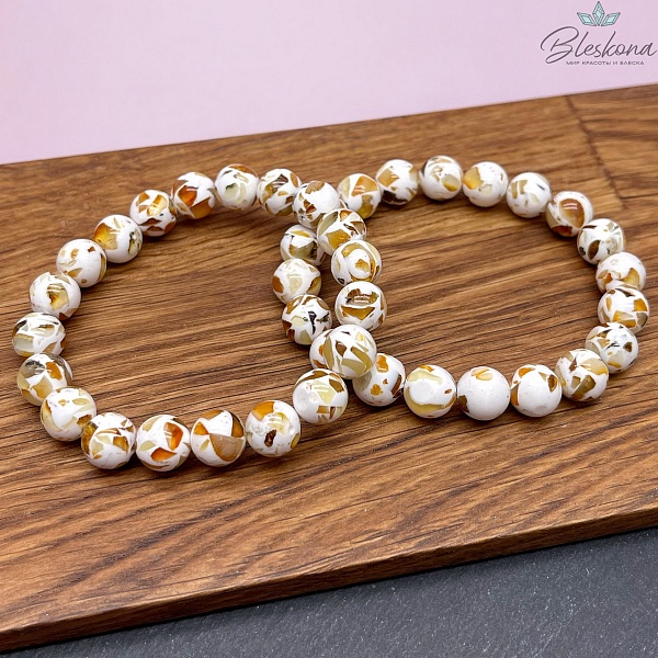 Янтарь шар мозаика 10 мм сет 19 см