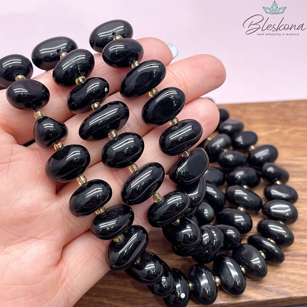 Обсидиан радужный галтовка 17-17,5 мм