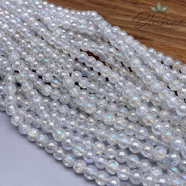 Кварц снежный белый с переливом (имитиация) 6 мм