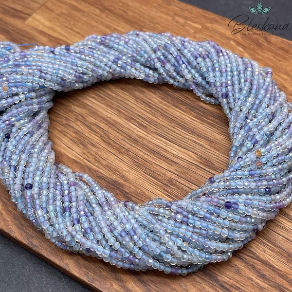 Флюорит голубой алмазная огранка 2 мм