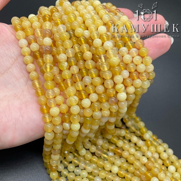 Опал желтый 6 мм