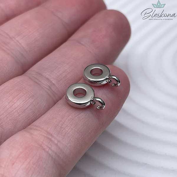 7,3*2 мм Цвет серебро, Бейл гладкий разъемное кольцо