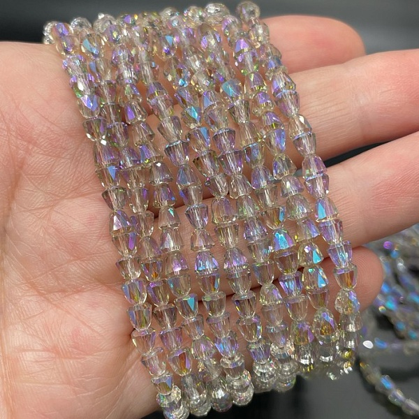 4,2 мм Стекло Lux, колокольчик, цвет песочный с фиолетовым переливом