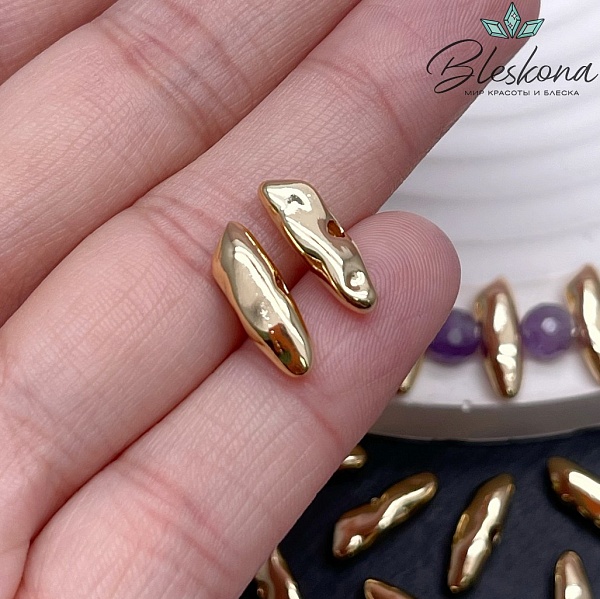 4,5*14,5 мм Цвет золото, Бусина фриформ 