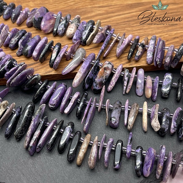 Чароит сколы на увеличение 14-30 мм