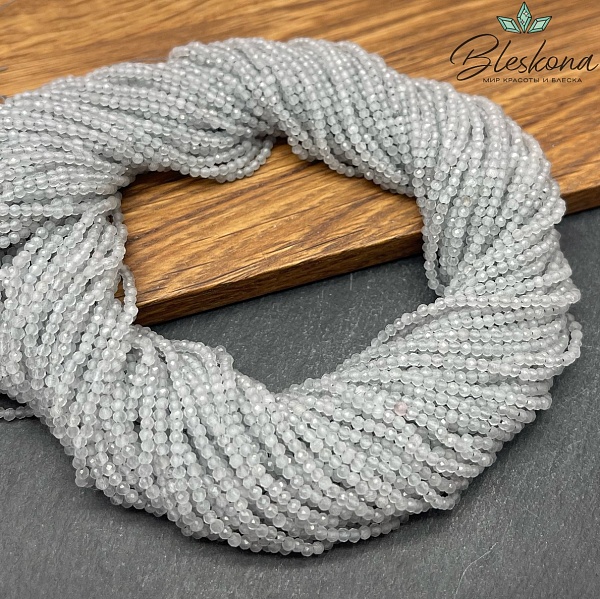 Кошачий глаз серый микроогранка (имитация) 2 мм