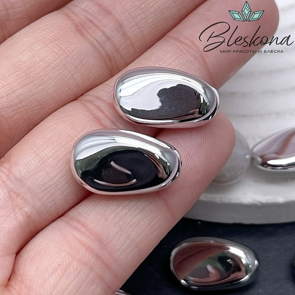 18,5*11 мм Цвет серебро, Бусина фриформ