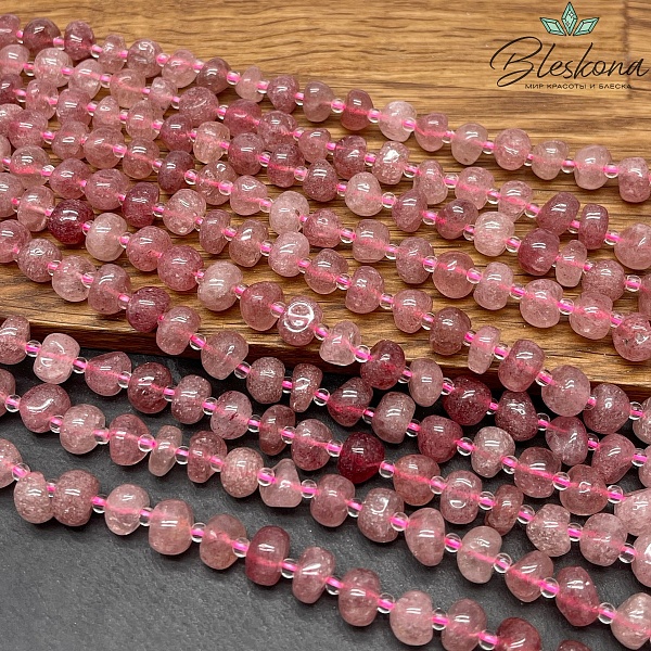  Кварц клубничный галтовка (5-6)*(6-8) мм