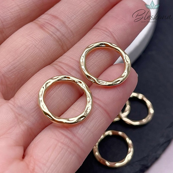 17 мм Цвет золото, Подвеска кольцо мятое