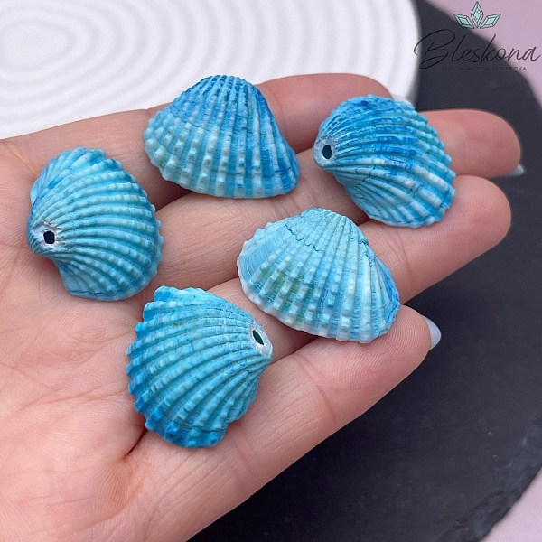 (16-22)*(18-29) мм, Подвеска Ракушка голубая уп.5 шт 