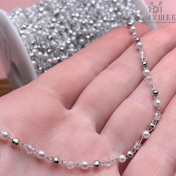 Цепь №212 цвет серебро 3,5*2,6 мм