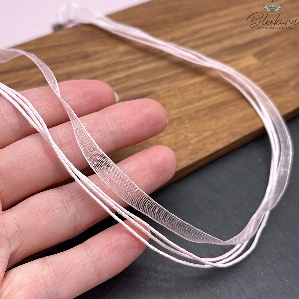 Шнурок  под кулон цвет розовый, серебро 40 см