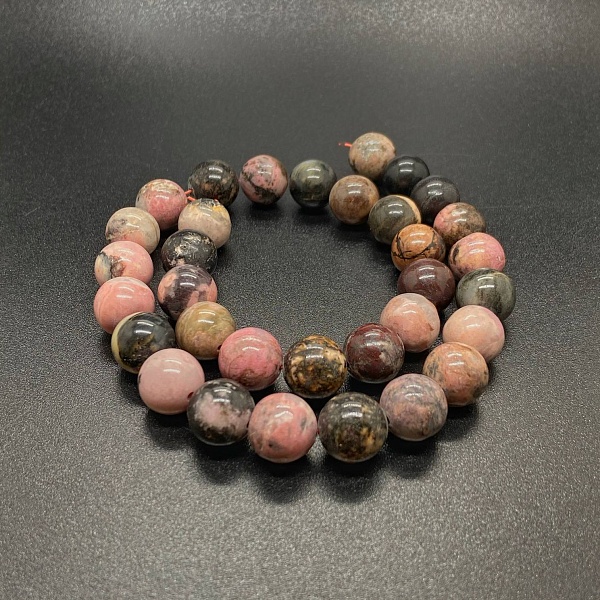 Родонит черно-розовый 12 мм