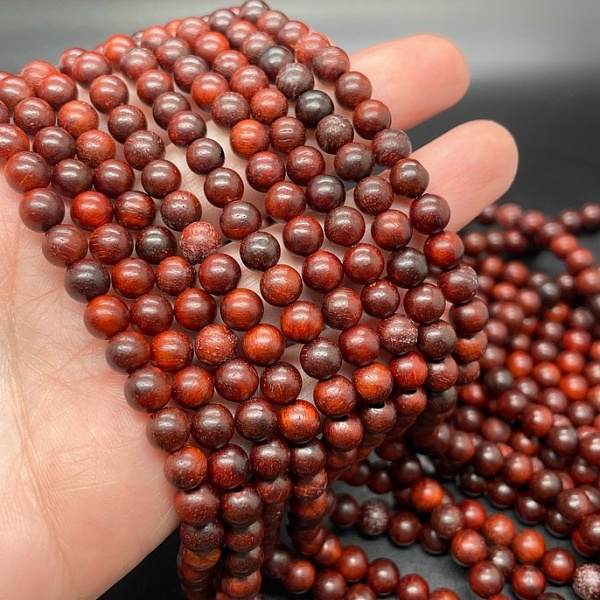 6 мм, Деревянные бусины красный сандал