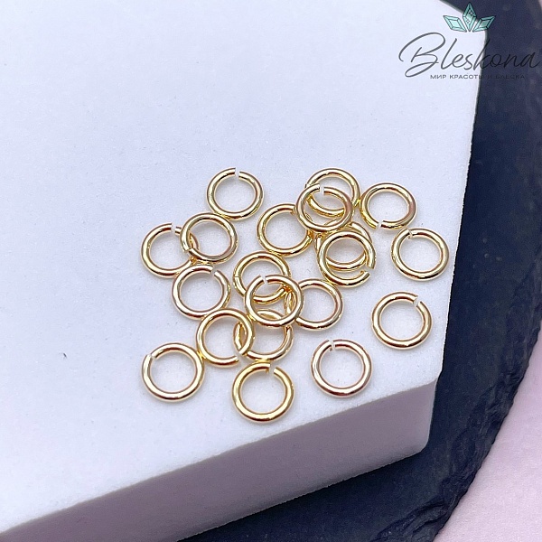 Колечки разъемные уп.1 г, цвет золото 6*1мм 