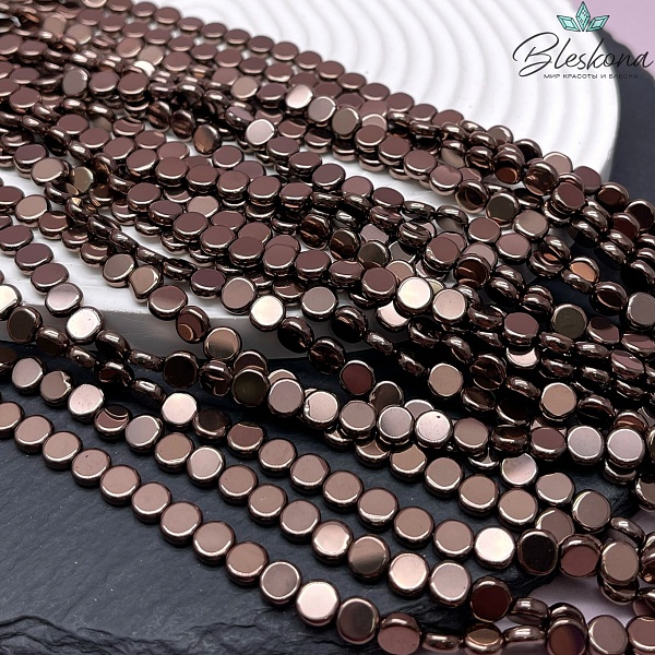 6 мм Гематин круг (таблетка), цвет коричневый (шоколадный)