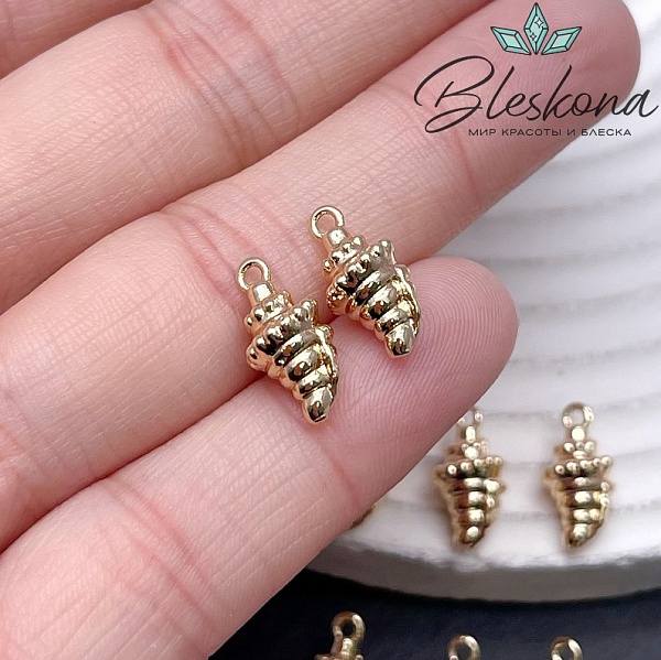 13,8*6,8 мм Цвет золото, Подвеска ракушка 