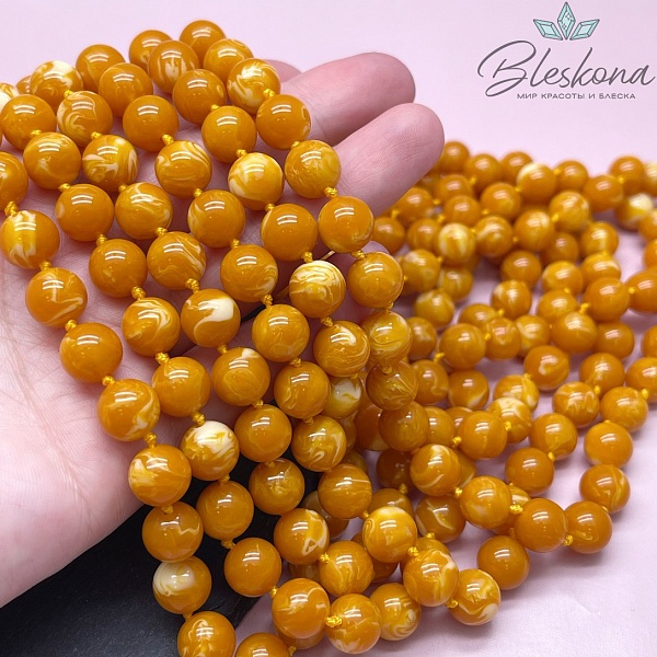 Янтарь шар оранжевый 10 мм