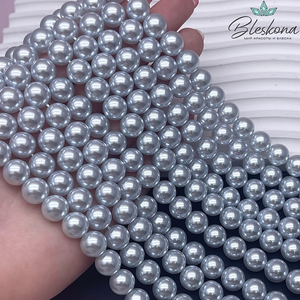 Жемчуг Майорка цвет бело-серый 10 мм