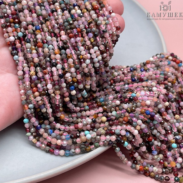 Микс природных камней микроогранка 3 мм