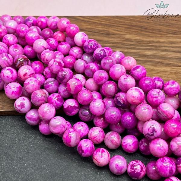 Агат (тонированный) фуксия №2 12 мм
