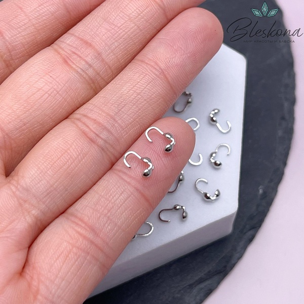 6,5*2,5 мм Цвет серебро, Каллоты уп. 20 шт.