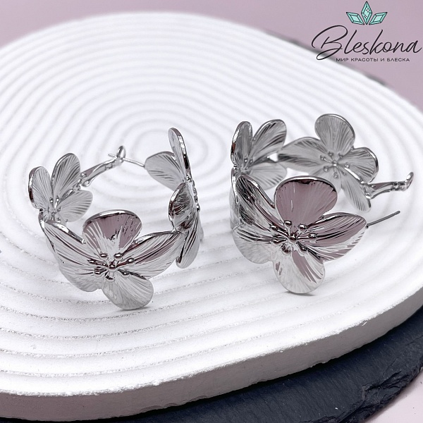 37*34,5 мм Цвет серебро, Швензы Цветочек
